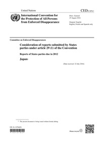 Consideration of reports submitted by States parties under article 29 (1) of the Convention :