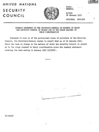 Summary statement on matters of which the Security Council is seized and on the stage reached in their consideration /