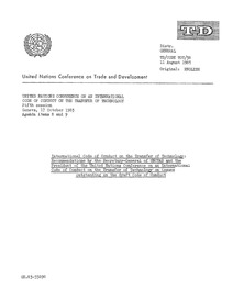 International Code of Conduct on the Transfer of Technology :