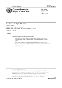 Summary record of the 1419th meeting, held at the Palais Wilson, Geneva, on Tuesday, 9 June 2009 :