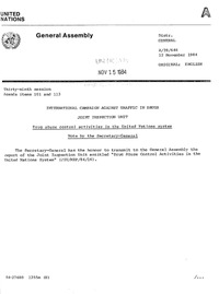 Drug abuse control activities in the United Nations System :
